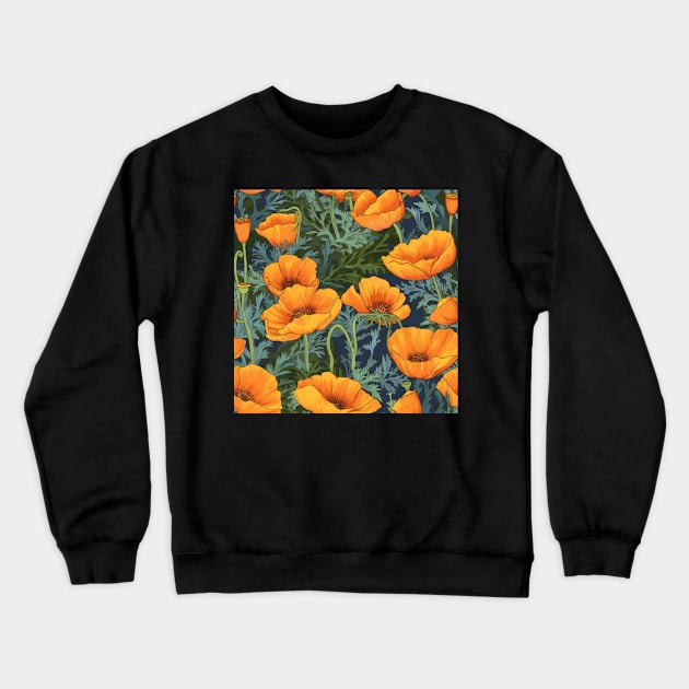 California Poppies Crewneck Sweatshirt by tommytyrer